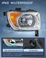 Nilight Headlight Assembly Compatible with 2003 2004 2005 2006 Honda Element OE Style Replacement Halogen Headlights Chrome Housing Amber Reflector Headlamp Passenger and Driver Side, view 4