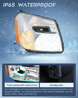 Nilight Headlight Assembly Compatible with 2005-2009 Chevy Equinox | 2005-2009 Chevy Equinox SUV OE Style Replacement Headlights Chrome Housing Amber Reflector Headlamp, view 4