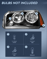 Nilight Headlight Assembly Compatible with 2006 2007 2008 2009 2010 Dodge Charger Black Housing Amber Reflector Clear Lens Headlights Replacement Bumper Lamp Set Driver and Passenger Side, view 2