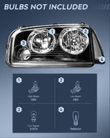 Nilight Headlight Assembly Compatible with 2006 2007 2008 2009 2010 Dodge Charger Black Housing Clear Reflector Lens Headlights Replacement Bumper Lamp Set Driver and Passenger Side, view 2