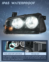 Nilight Headlight Assembly Compatible with 2006 2007 2008 2009 2010 Dodge Charger Black Housing Clear Reflector Lens Headlights Replacement Bumper Lamp Set Driver and Passenger Side, view 4