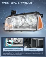 Nilight Headlight Assembly Compatible with 2006 2007 2008 2009 2010 Dodge Charger Chrome Housing Amber Reflector Clear Lens Headlights Replacement Bumper Lamp Set Driver and Passenger Side, view 5