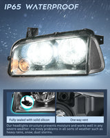Nilight Headlight Assembly Compatible with 2006 2007 2008 2009 2010 Dodge Charger Smoke Housing Clear Reflector Lens Headlights Replacement Bumper Lamp Set Driver and Passenger Side, view 4