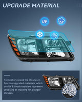 Nilight Headlight Assembly Compatible with 2009 2010 2011 2012 2013 2014 2015 2016 2017 2018 2019 2020 Dodge Journey Black Housing Amber Reflector Headlamp Passenger and Driver Side, view 5