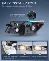 Nilight Headlight Assembly Compatible with 2009 2010 2011 2012 2013 2014 2015 2016 2017 2018 2019 2020 Dodge Journey Chrome Housing Amber Reflector Headlamp Passenger and Driver Side, view 6