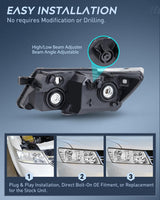Nilight Headlight Assembly Compatible with 2009 2010 2011 2012 2013 2014 2015 2016 2017 2018 2019 2020 Dodge Journey Chrome Housing Clear Reflector Headlamp Passenger and Driver Side, view 6