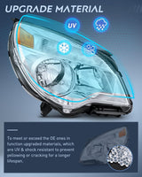 Nilight Headlight Assembly Compatible with 2010 2011 2012 2013 2014 2015 Chevy Chevrolet Equinox LS/LT Replacement Halogen Headlights OE Style Chrome Housing Amber Reflector Headlamp a pair, view 5