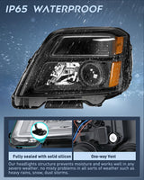 Nilight Headlight Assembly Compatible with 2010 2011 2012 2013 2014 2015 GMC Terrain Halogen Projector OE Style Replacement Headlights Black Housing Amber Reflector Headlamp Passenger and Driver Side, view 4