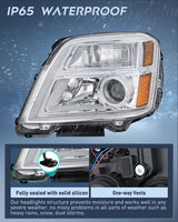 Nilight Headlight Assembly Compatible with 2010 2011 2012 2013 2014 2015 GMC Terrain Halogen Projector OE Style Replacement Headlights Chrome Housing Amber Reflector Headlamp Passenger and Driver Side, view 4