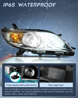 Nilight Headlight Assembly Compatible with 2011 2012 2013 2014 2015 2016 2017 2018 2019 2020 Toyota Sienna Black Housing Clear Reflector Clear Lens Headlights Replacement, view 4