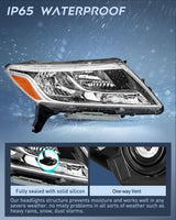 Nilight Headlight Assembly Compatible with 2013-2016 Nissan Pathfinder | 2013-2016 Nissan Pathfinder Halogen Type OE Style Replacement Chrome Housing Amber Reflector Headlamp, view 4