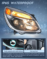 Nilight Headlight Assembly Compatible with 2016 2017 Chevy Equinox OE Style Projector Replacement Halogen Headlights Black Housing Amber Reflector Headlamp Passenger and Driver Side, view 4