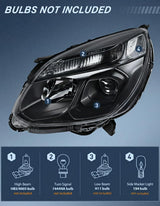 Nilight Headlight Assembly Compatible with 2016 2017 Chevy Equinox OE Style Projector Replacement Halogen Headlights Black Housing Clear Reflector Headlamp Passenger and Driver Side, view 2