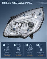 Nilight Headlight Assembly Compatible with 2016 2017 Chevy Equinox OE Style Projector Replacement Halogen Headlights Chrome Housing Clear Reflector Headlamp Passenger and Driver Side, view 2