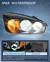 Nilight Headlight Assembly fit 2004-2007 Chevy Malibu 2008 Classic | 2004-2007 Chevrolet Chevy Malibu 2008 Classic OE Headlamp Replacement Black Housing Amber Reflector, view 4