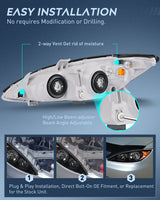 Nilight Headlight Assembly for 2002 2003 2004 Toyota Camry LE/XLE Headlamps Replacement Black Housing Amber Reflector Clear Lens Driver and Passenger Side, view 4