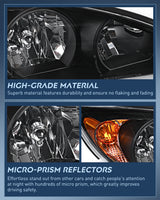 Nilight Headlight Assembly for 2002 2003 2004 Toyota Camry LE/XLE Headlamps Replacement Black Housing Amber Reflector Clear Lens Driver and Passenger Side, view 5