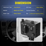 Nilight Headlight Dimmer Switch Compatible with 2004 2005 2006 2007 2008 2009 2000 2010 2011 2012 Chevy Colorado 2004-2012 GMC Canyon Warm White LED Light w/o Fog Light, view 6