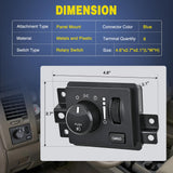 Nilight Headlight Dimmer Switch Compatible with 2006 2007 2008 2009 Dodge Ram 1500 2500 3500 2008-2010 Ram 4500 5500 2005-2011 Dakota 2007-2009 Durango 2006 Mitsubishi Raider w/Cargo Fog Light Switch, view 6