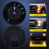 Nilight Headlight Dimmer Switch Compatible with 2009 2010 2011 2012 2013 2014 2015 2016 2017 2018 2019 Ford F150 2011-2019 Ford F250 F350 F450 F550 Super Duty 2010-2014 Lincoln Mark LT W/Fog Lights, view 4