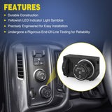 Nilight Headlight Dimmer Switch with Blue LED Light Compatible with 2014-2019 Chevy Silverado 1500 2500HD 3500HD Tahoe 2017-2019 GMC Sierra 1500 2500HD 3500HD, view 6