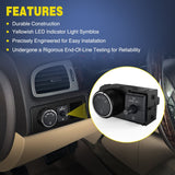 Nilight Headlight Dimmer Switch with Greenish LED Light Compatible with 2007 2008 2009 2010 2011 2013 Chevy Silverado 1500 2500HD 3500HD Tahoe 2007-2014GMC Sierra 2500HD 3500HD Yukon, view 6