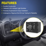 Nilight Headlight Dimmer Switch with Yellowish LED Light Compatible with 1999-2002 Chevy Silverado 1500 2500 3500 Suburban 1500 2500 Tahoe 1999-2002 GMC Sierra 1500 2500, view 6