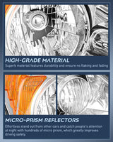 Nilight Headlights Assembly for Honda CRV(CR-V) 2007 2008 2009 2010 2011 Headlamp Chrome Housing Amber Reflector, view 4