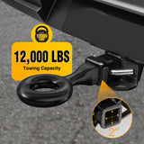 Nilight Heavy Duty Forged Receiver Mount Tow Eye 12,000 lb Towing Capacity | Fits 2 Inch Receivers Black Powdercoat Trailers and Towing Accessories, view 5