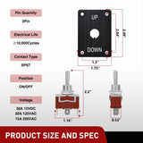 Nilight Heavy Duty Momentary Toggle Switch Waterproof 3 Pin 3 Position (ON)-Off-(ON) SPDT 12V DC 30A with Up-Down Mounting Panel and Weatherproof Cap Cover for Auto Car Marine Boat Automotive, view 2