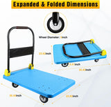 Nilight Heavy Duty Platform Cart 1100 lbs Push Cart Dolly with 5 Inch TPR Wheels 35.4 x 23.6 Inch PP Deck Flatbed Cart Platform Truck for Home Garage Warehouse Use Black, view 2