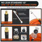 Nilight Heavy Duty Truck Tire Inflator Kit 3/8 in x 50 FT 300 PSI | Hybrid Air Hose with Universal Glad Hand and Air Chuck Lightweight Kink Resistant Semi Trailer Tractor Tire Inflation Hose, view 4
