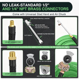 Nilight Heavy Duty Truck Tire Inflator Kit 3/8 in x 50 FT 300 PSI | Hybrid Air Hose with Universal Glad Hand and Air Chuck Lightweight Kink Resistant Semi Trailer Tractor Tire Inflation Hose, view 4