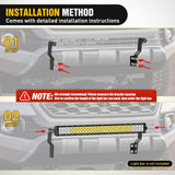 Nilight Hidden Bumper Mounting Bracket for 2016-2023 Toyota Tacoma | Designed for 32 Inch Single Double Row LED Light Bar,Heavy-Duty Steel,Front Lower Hidden Bumper Brackets, view 4
