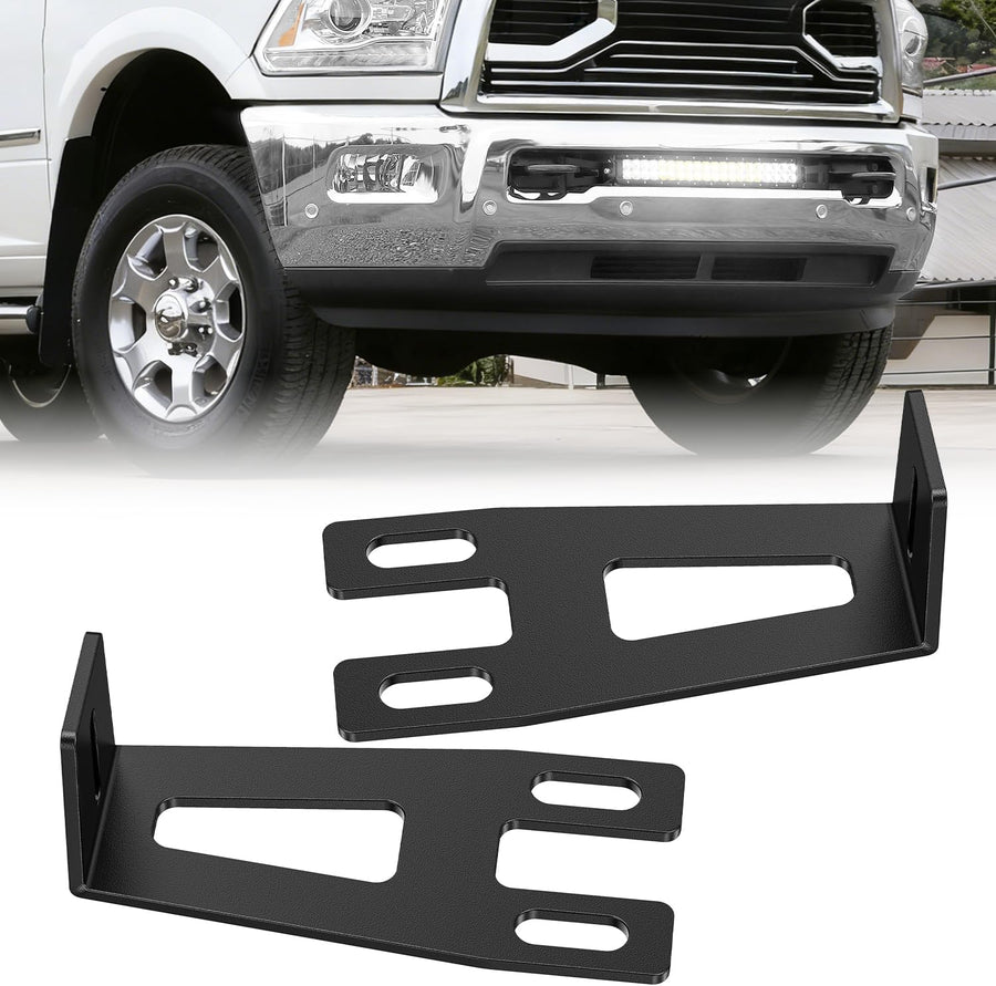 Nilight Hidden Bumper Mounting Brackets for 2009-2018 Dodge Ram 2500 3500 | Designed for 20 Inch Straight LED Light Bar,Heavy-Duty Steel,Front Lower Hidden Bumper Brackets