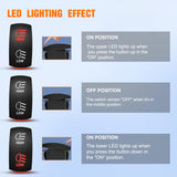 Nilight High Low Beam Headlights Rocker Switch Toggle On/Off/On DPDT 7Pin 12V 24V High/Low Jumper Wires for Cars Trucks Caravans Trailer Tractor RV SUV ATV UTV, view 4