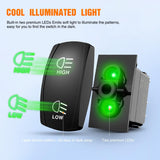 Nilight High Low Beam Headlights Rocker Switch Toggle On/Off/On DPDT 7Pin 12V 24V High/Low Jumper Wires for Cars Trucks Caravans Trailer Tractor RV SUV ATV UTV, view 2