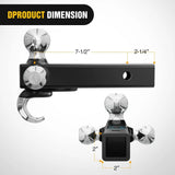 Nilight Hitch Ball Mount, 1-7/8in, 2in, 2-5/16in Balls and Tow Hook (2in Shank, 10000 lbs), view 2
