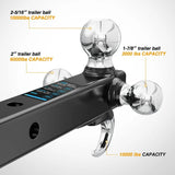 Nilight Hitch Ball Mount, 1-7/8in, 2in, 2-5/16in Balls and Tow Hook (2in Shank, 10000 lbs), view 4