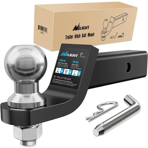 Nilight Hitch Ball Mount with 2-5/16 Inch Ball (2 Inch Shank, 7500 lbs, 2 Inch Drop)