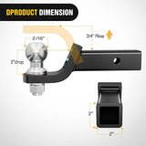 Nilight Hitch Ball Mount with 2-5/16 Inch Ball (2 Inch Shank, 7500 lbs, 2 Inch Drop), view 2