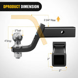 Nilight Hitch Ball Mount with 2 Inch Ball (2 Inch Shank, 7500 lbs, 4 Inch Drop), view 2