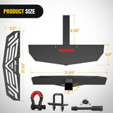 Nilight Hitch Step 2 Inch Receiver Universal Trailer Hitch Step Armor with Anti-Theft D-Ring Shackle Hitch Lock Stabilizer Anti-Slip Design Rear Bumper Guard for Pickups Trucks Vans SUVs ATVs, view 2