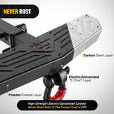 Nilight Hitch Step 2 Inch Receiver Universal Trailer Hitch Step Armor with Anti-Theft D-Ring Shackle Hitch Lock Stabilizer Anti-Slip Design Rear Bumper Guard for Pickups Trucks Vans SUVs ATVs, view 3
