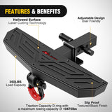 Nilight Hitch Step 2 Inch Receiver Universal Trailer Hitch Step Armor with Anti-Theft D-Ring Shackle Hitch Lock Stabilizer Anti-Slip Design Rear Bumper Guard for Pickups Trucks Vans SUVs ATVs, view 4