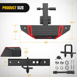 Nilight Hitch Step with Whip Mount Holes 2 Inch Receiver for Trucks SUV Car Van | Upgraded Textured Black Anti-Slip Step Bar Rear Bumper Guard Protector Includes Hitch Lock & U-Bolts Universal Fit, view 2