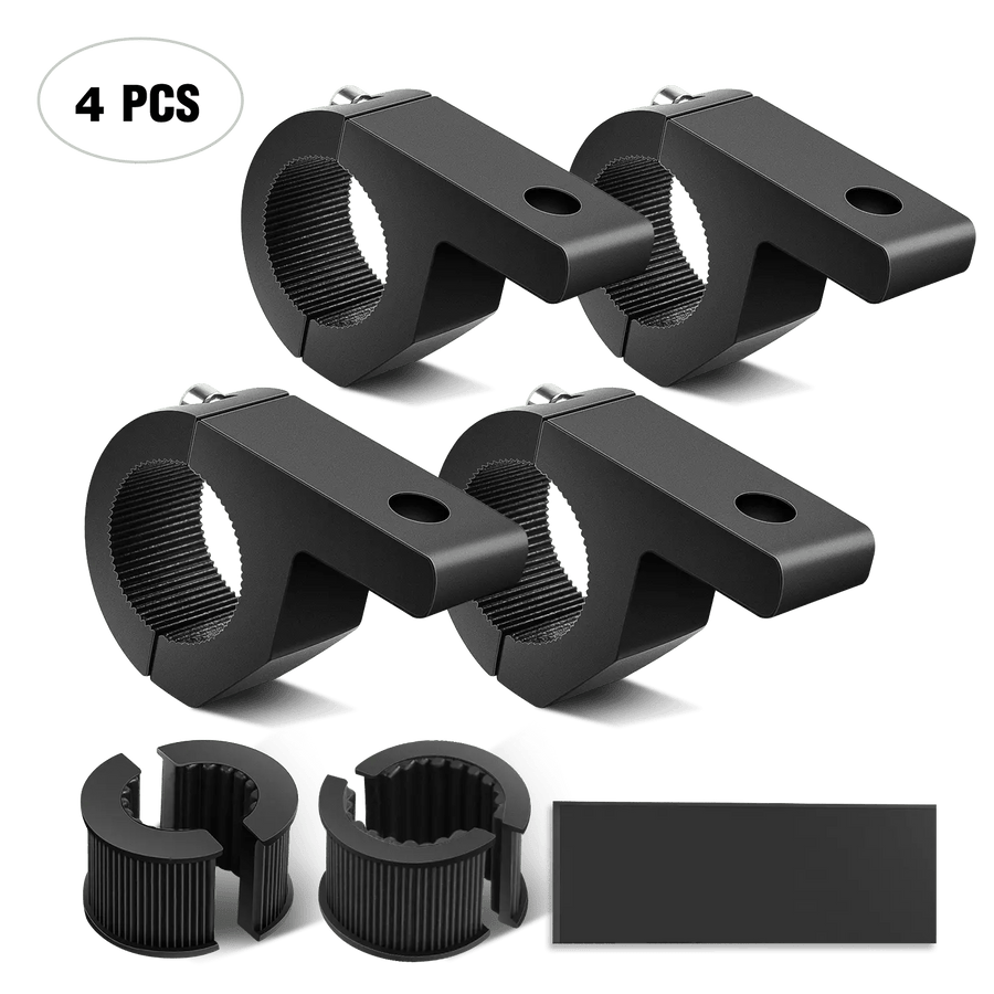 Nilight Horizontal Bar Clamp Mount Bracket Kits 0.75in-0.875in-1.125in (2 Pairs)