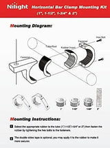 Nilight Horizontal Bar Clamp Mount Bracket Kits 1in-1.5in-1.75in-2in (Pair), view 6