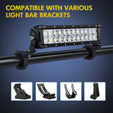 Nilight Horizontal Bar Clamp Mount Bracket Kits 2.135in-2.25in-2.375in-2.5in (Pair), view 5