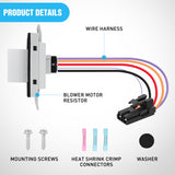 Nilight HVAC Blower Motor Resistor Complete Kit with Harness Fit for Chevy, GMC Vehicles - Silverado, Tahoe, Suburban, Sierra, Yukon XL Replaces 1581773, 89018778, 89019351, 19260762, 15-80567, view 3